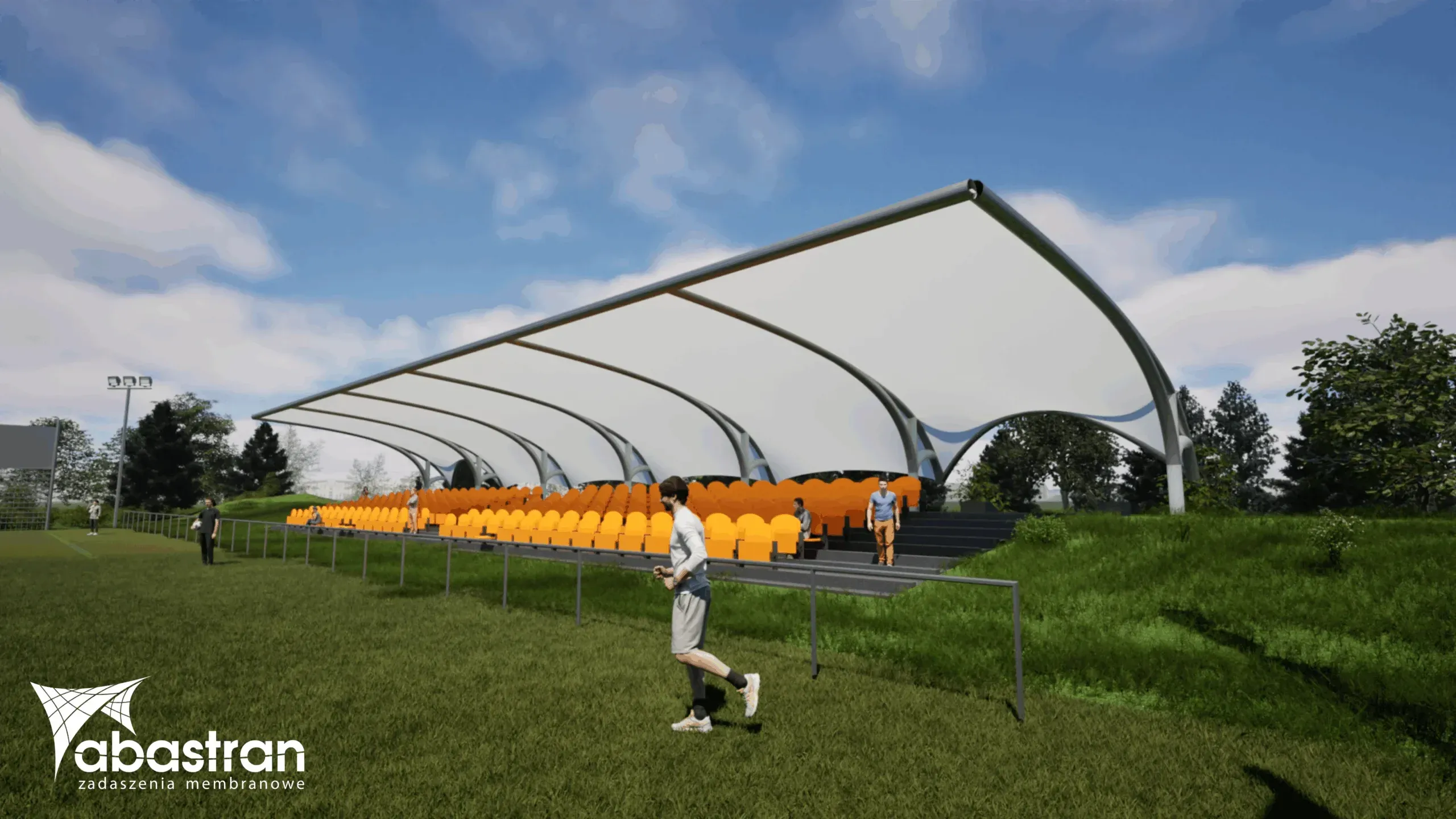 Koncepcja zadaszenia trybun stadionu — PVC — Polska