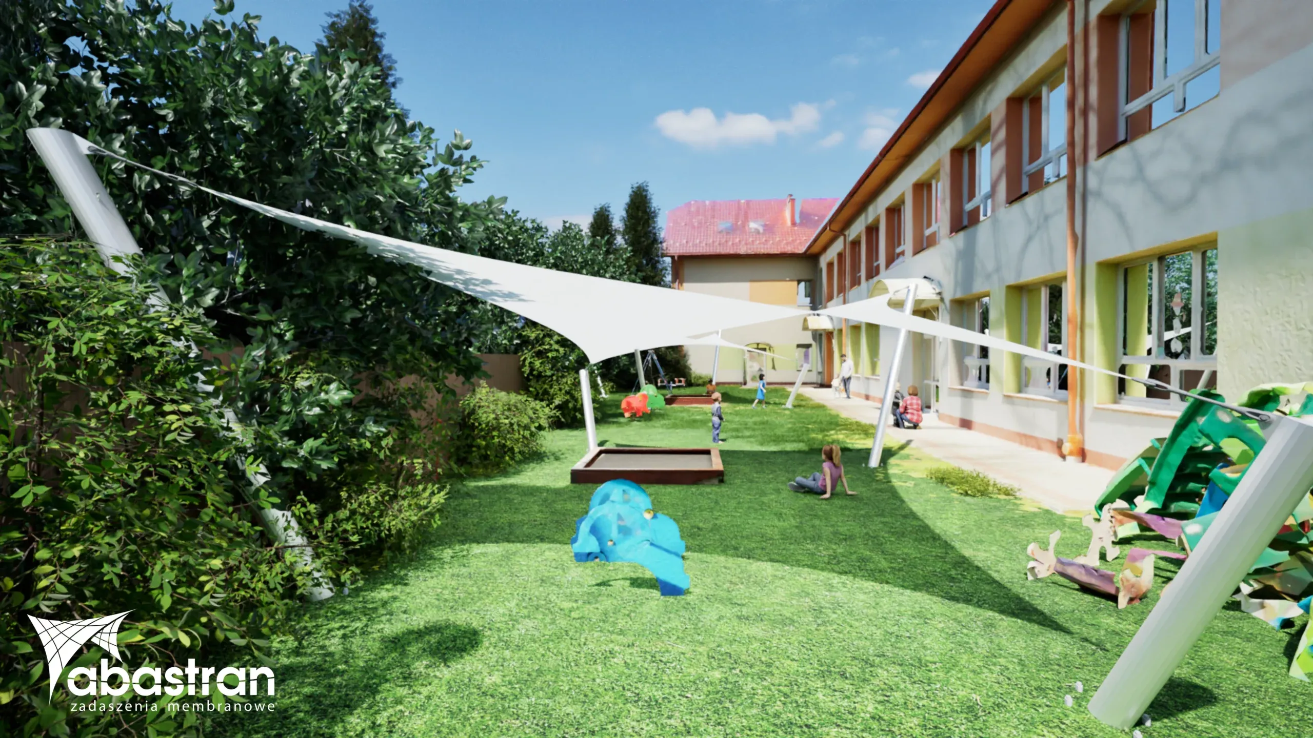 Projekt zadaszeń Phylium placu zabaw miejskiego przedszkola w Dynowie — PVC — Polska
