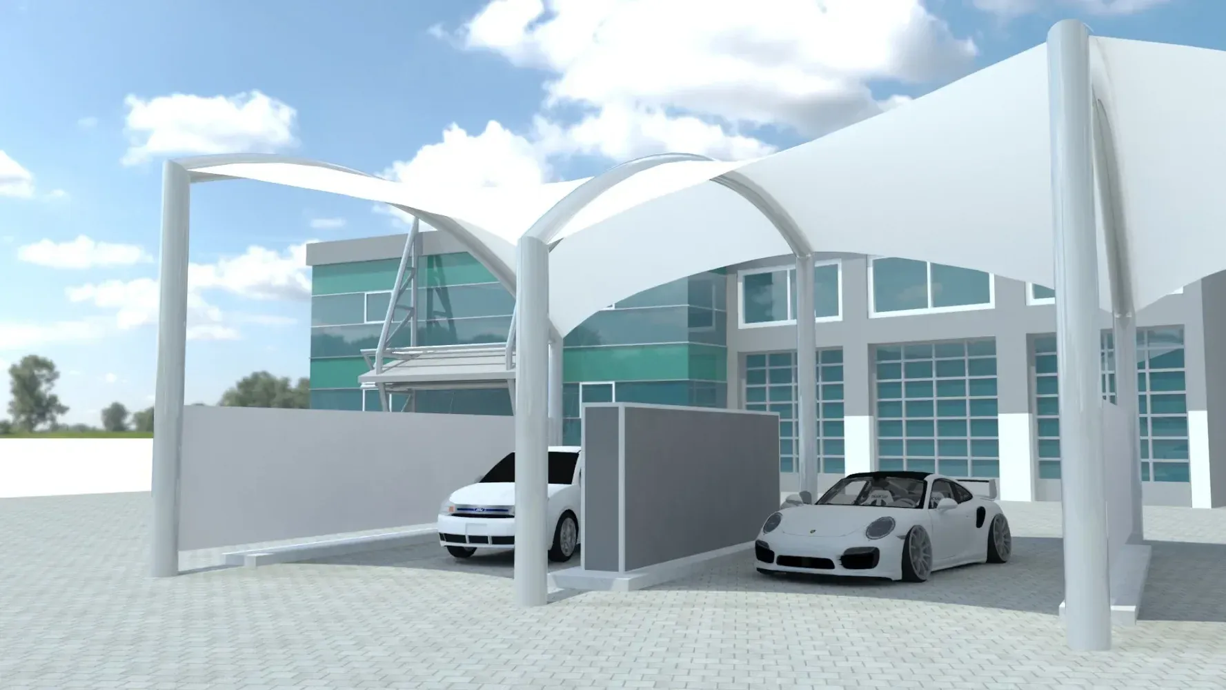 Modułowe zadaszenie myjni samochodowej — 5