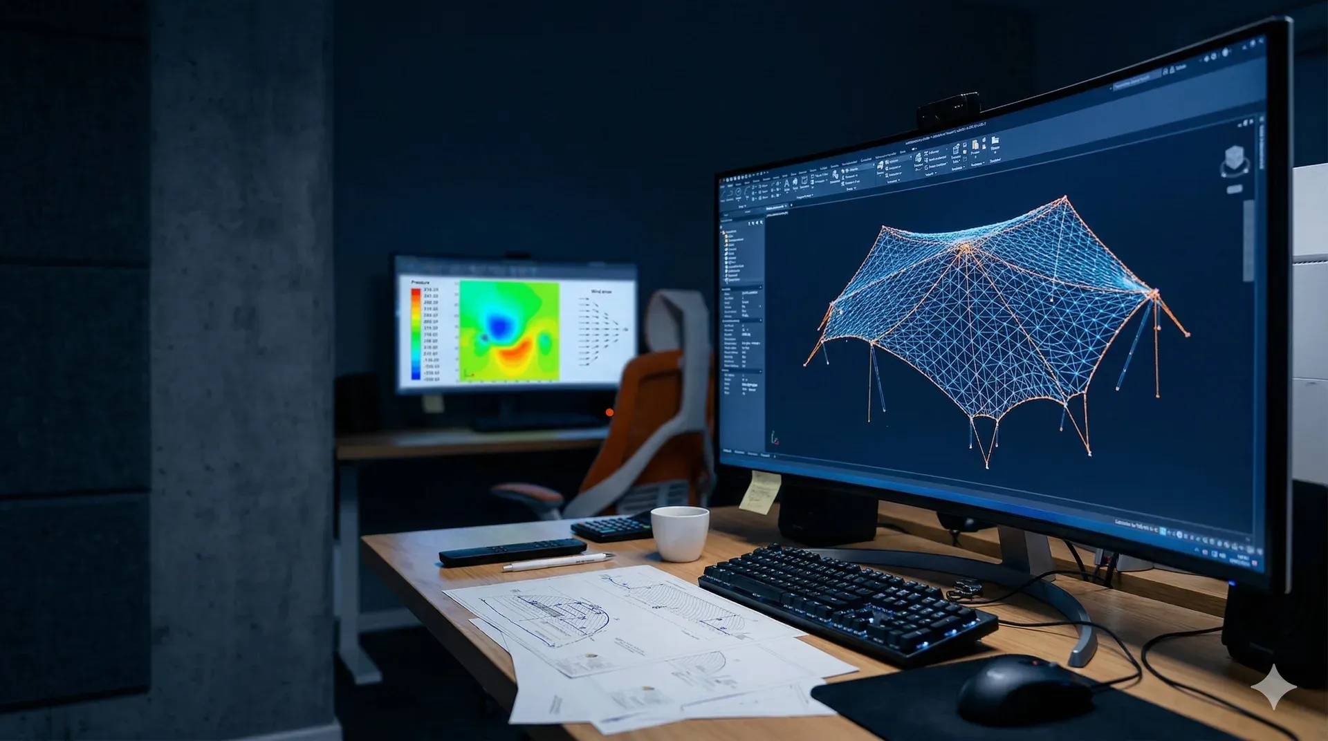 Membrankonstruktion-Planung — 3D-Modell