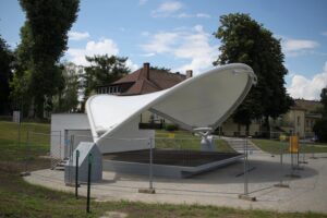 Zadaszenie membranowe sceny letniej w Parku Nowe Oblicze w Starogardzie Gdańskim - Abastran