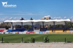 Zadaszenie membranowe trybun stadionu w Dzierżoniowie - Abastran