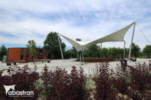 Zadaszenie membranowe amfiteatru w parku w Mieścisku - Abastran