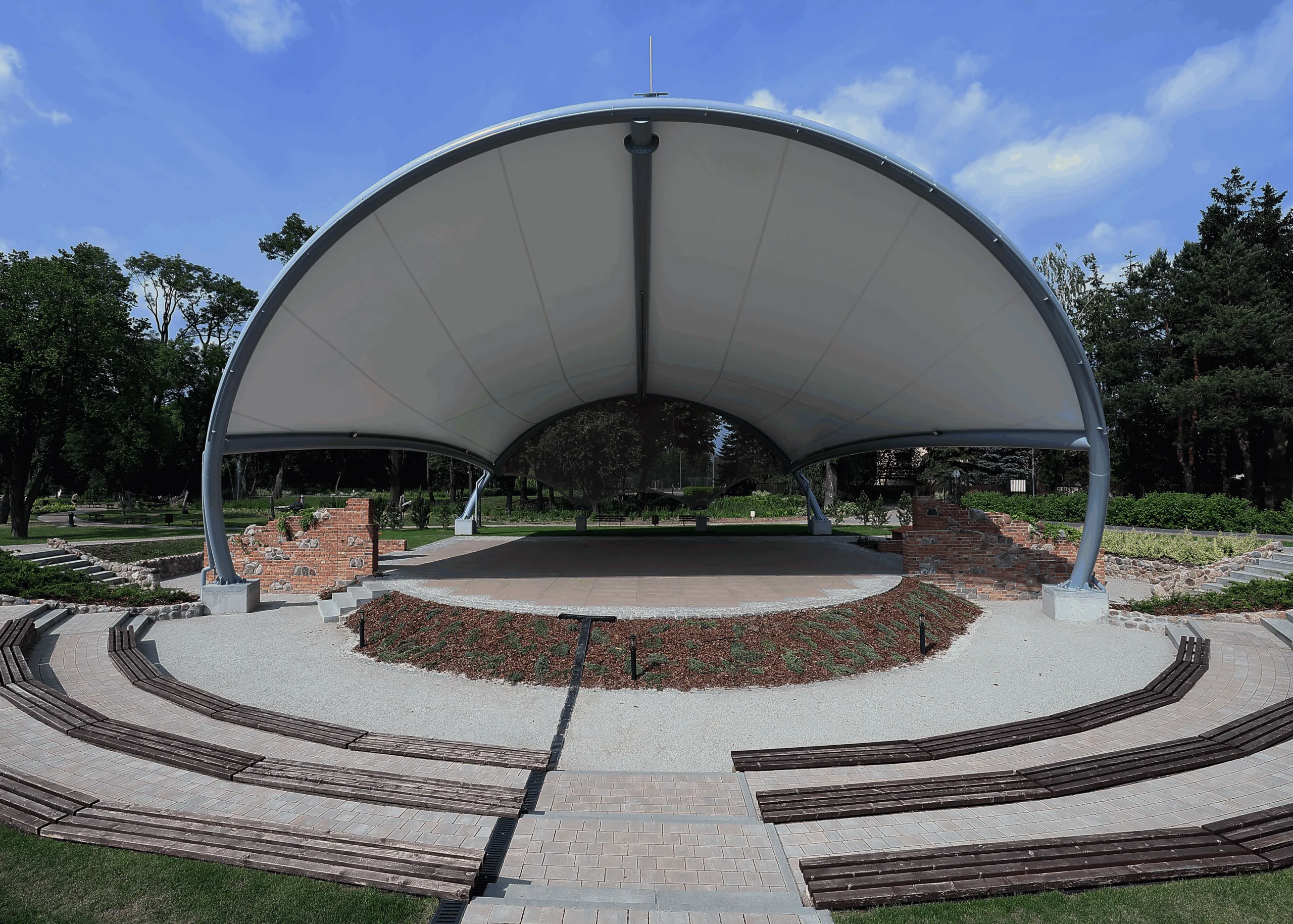 Roofing of the outdoor stage in Węgrów